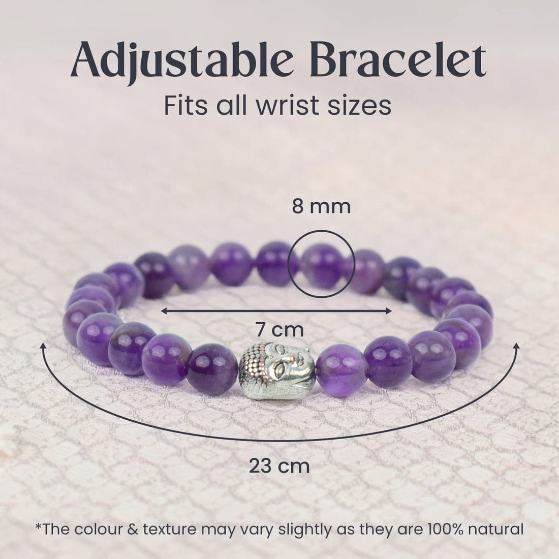 Amethyst Bracelet for Meditation, Stress Relief & Healing