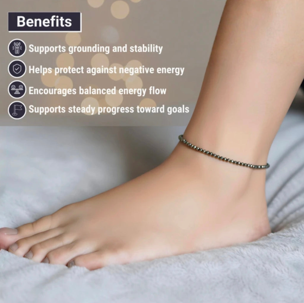 Raw Pyrite Anklet Payal - Attract Money