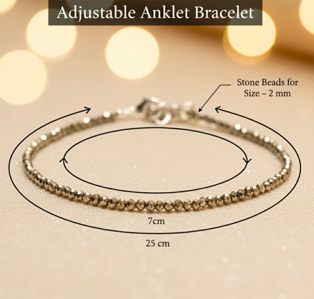 Raw Pyrite Anklet Payal - Attract Money