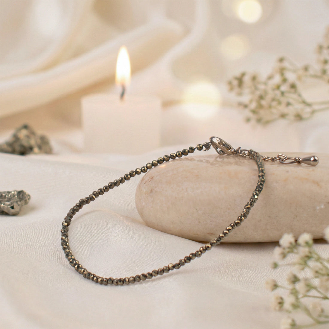 Raw Pyrite Anklet Payal - Attract Money